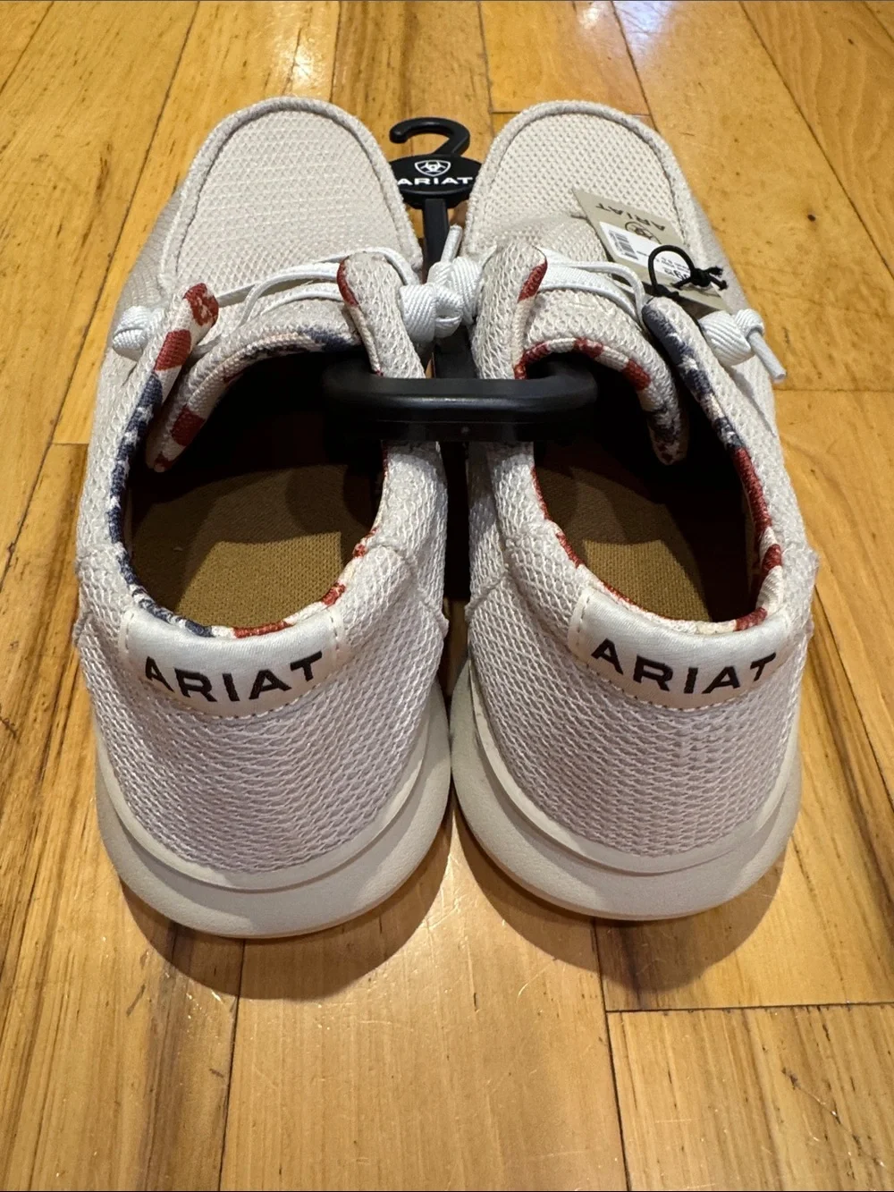 Ariat Cream Knit Slip-On Shoes with Flag Lining